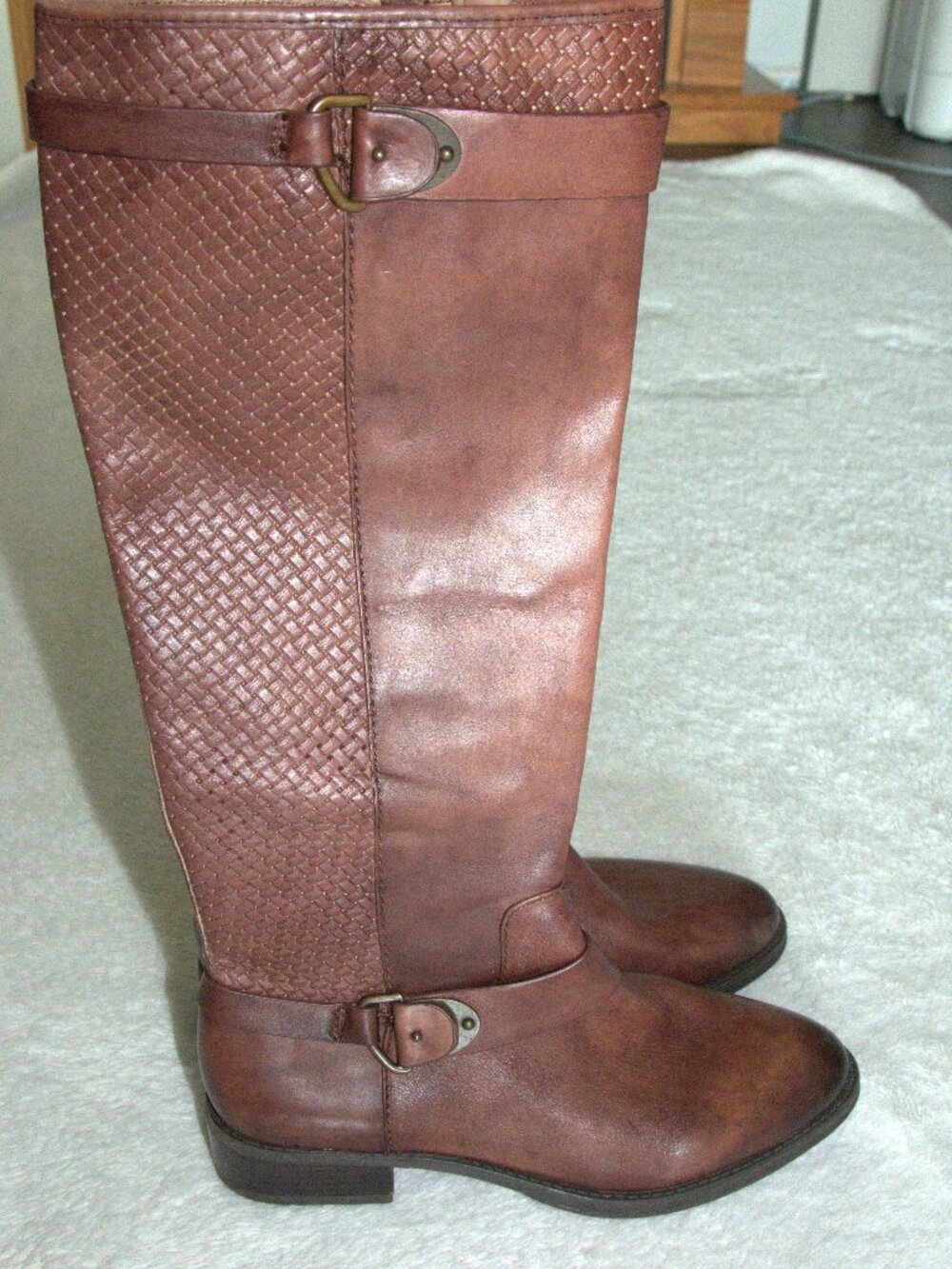 Antonio Melani Women's Tall Brown Leather Riding Boots size 8M